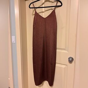 Brown satin dress